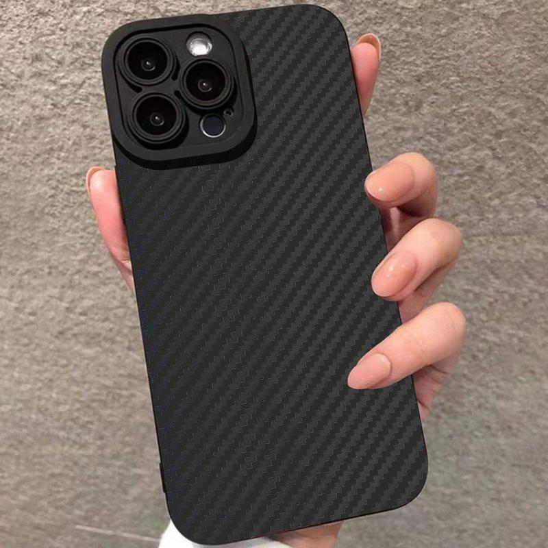 Carbon Fiber Pattern Phone Case, Full Body Shockproof Phone Protective Cover, Phone Accessories Compatible with iPhone