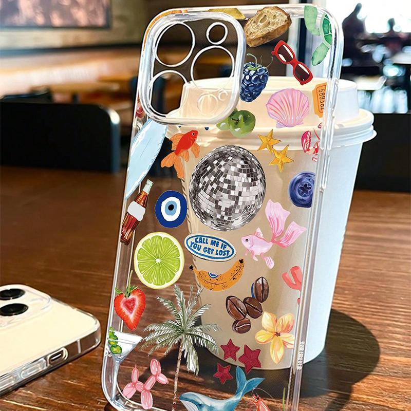 Fashionable TPU Phone Case, Decorative Phone Protector Cover, Phone Accessories Compatible with iPhone 11 12 13 14 15 16 Pro Max