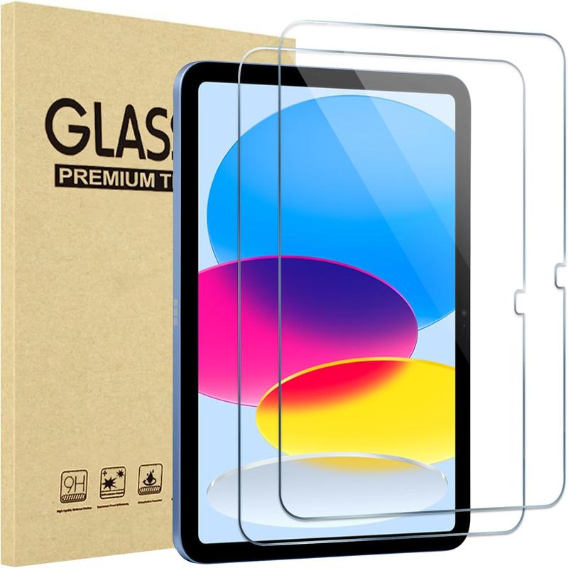 2 Pack Screen Protector for iPad 10th Generation 2022 A2696 A2757 A2777 10.9 Inch, Tempered Glass Film Guard for iPad 10 -Clear