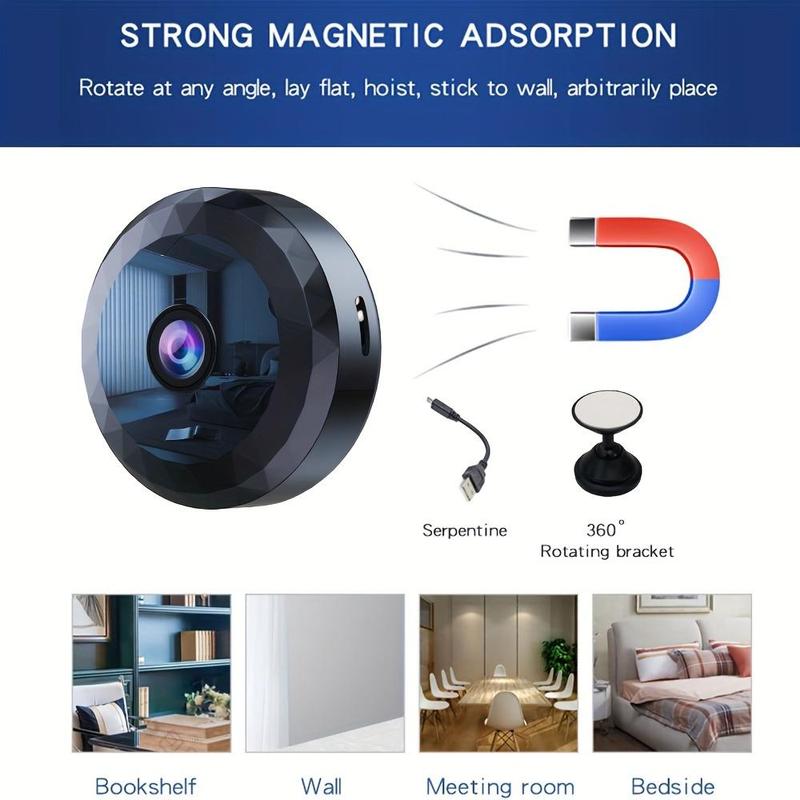 1pc Mini HD 1080P Portable Hidden Camera - Nanny Cam with Night Vision, Motion Detection, and Home Security for Indoor Outdoor Pet Monitoring - Compact and Discreet Design