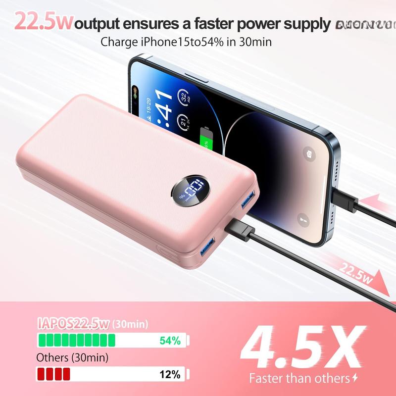 Portable Charger 40000mah Power Bank,for iPhone Series, Android Samsung Galaxy, for Travel Camping Accessories  Compact Device