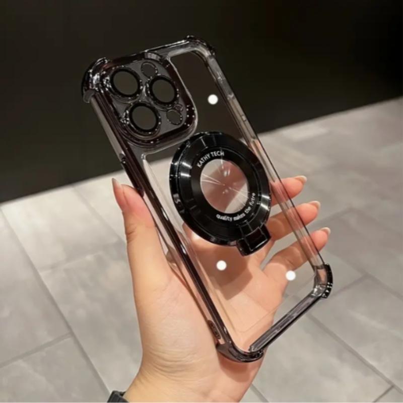 Clear Phone Case with Ring Bracket, Anti-drop Cellphone Protective Case, Shockproof Mobile Phone Cover for iPhone