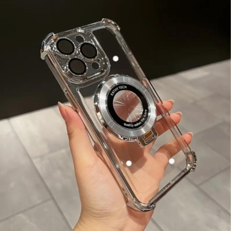 Clear Phone Case with Ring Bracket, Anti-drop Cellphone Protective Case, Shockproof Mobile Phone Cover for iPhone