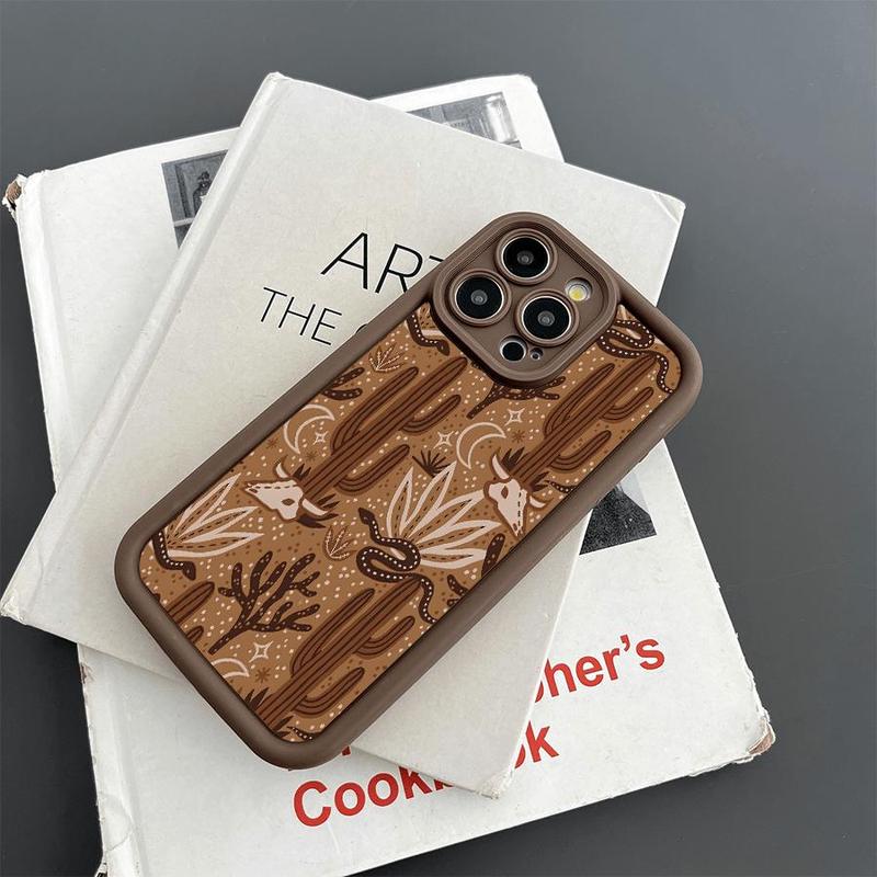 Cactus Pattern Phone Case, Decorative Phone Protector Cover, Phone Accessories Compatible with iPhone 16 15 14 13 12 Pro Max