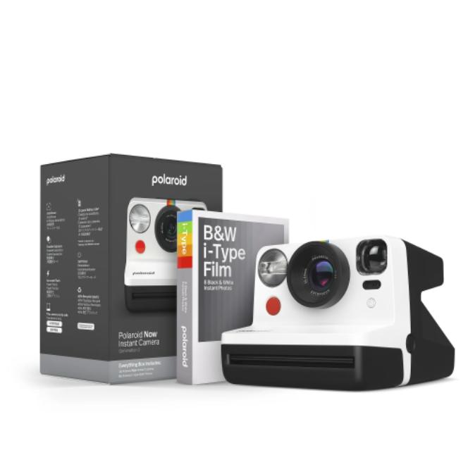 Polaroid Now Generation 2 Instant Camera - Everything Box - B&W Film Bundle , White