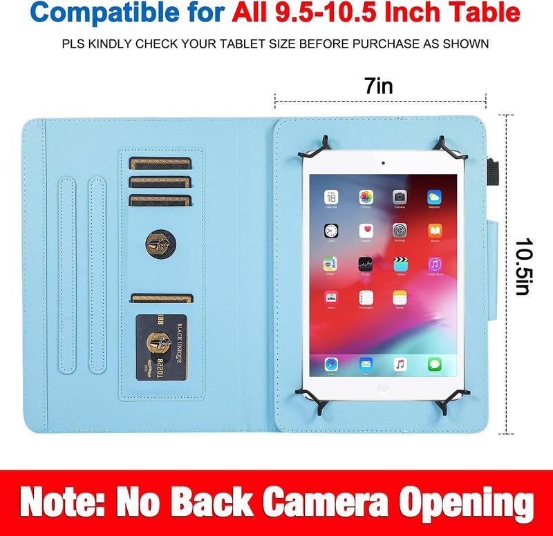 10 Inch Tablet Case, Universal 10 10.1 Inch Android Tablet Cover, Multi-Angle Viewing Stand Case for 9.5-10.5 Inch Tablet, 3D Flower