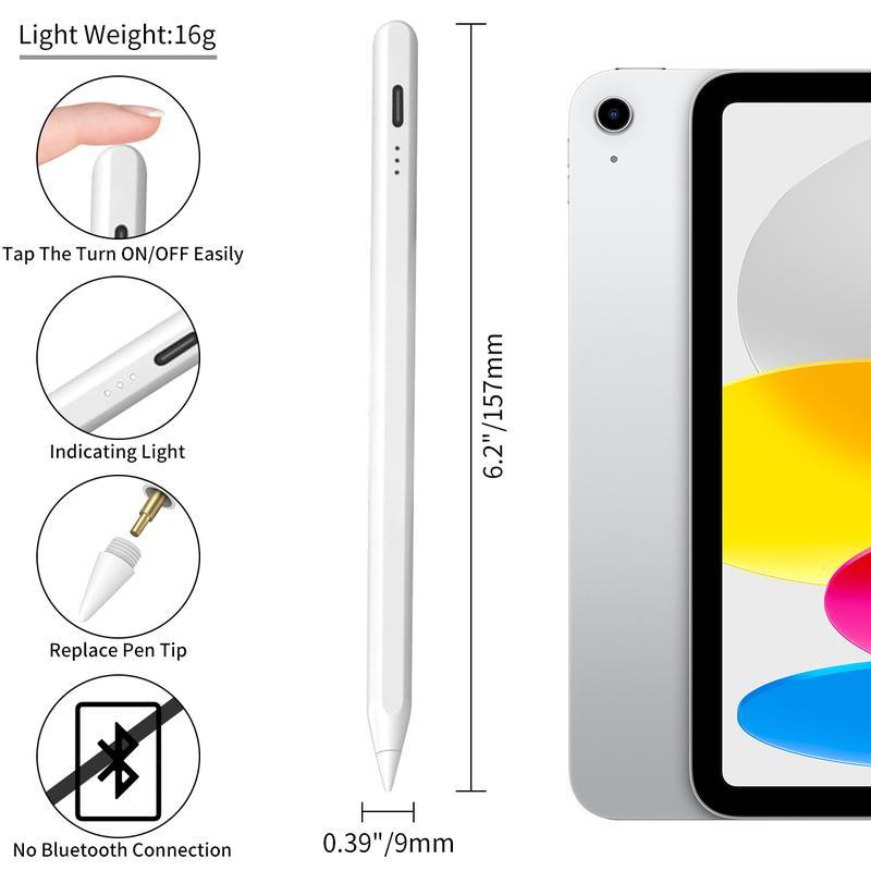 Tiktok shop 2024New style ApplePencil foriPad 9th&10th Generation2X Fast ChargeActive PencilCompatible with iPad Pro11&12.9,iPadAir 3 4 5,iPad6-10,iPad Mini 5 6 Gen-White, Deals For You Days pen screen