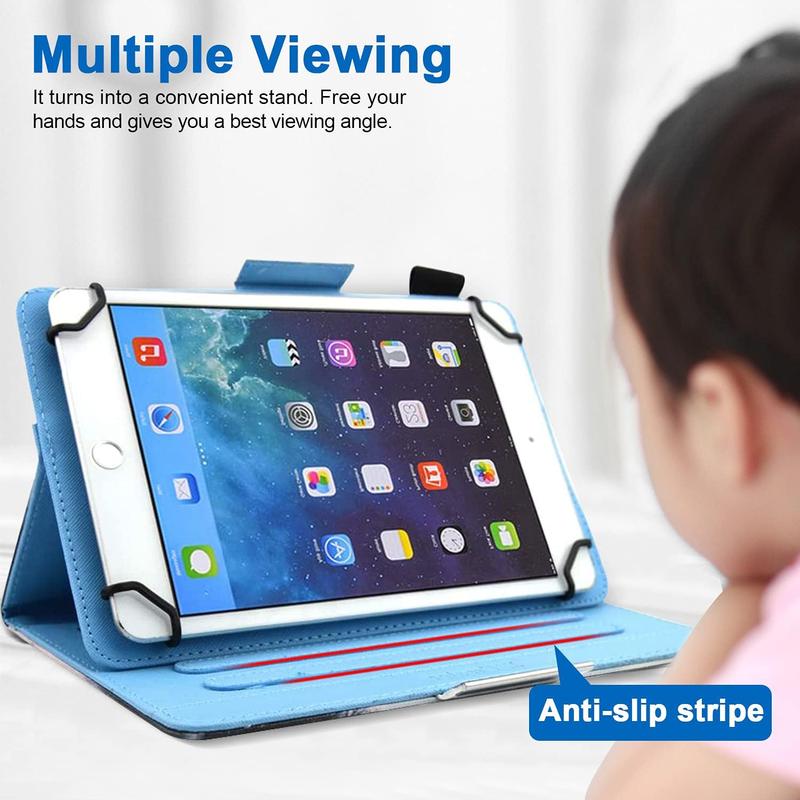 10 Inch Tablet Case, Universal 10 10.1 Inch Android Tablet Cover, Multi-Angle Viewing Stand Case for 9.5-10.5 Inch Tablet, 3D Flower