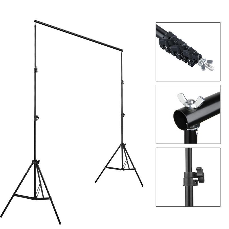 Photography Stand Kit,2*3M Backdrop Support Stand Set Black, Photography Kit for Portrait Studio Video Recording, Filming, Podcast