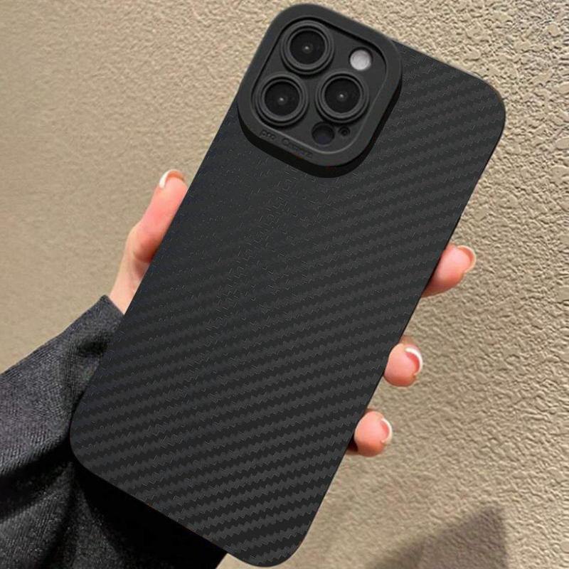 Carbon Fiber Pattern Phone Case, Full Body Shockproof Phone Protective Cover, Phone Accessories Compatible with iPhone