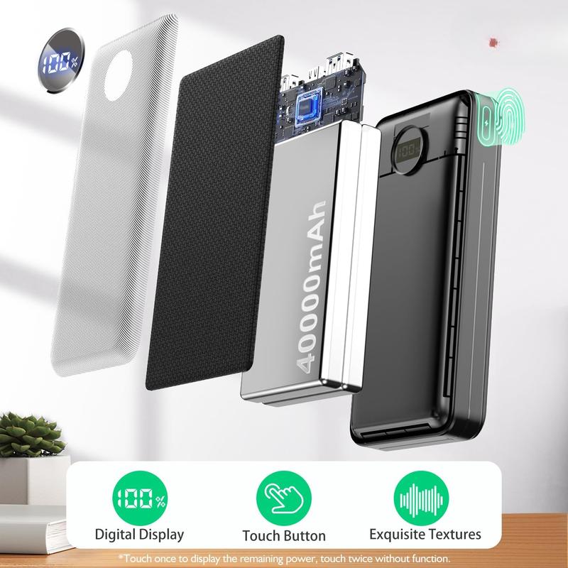 Portable Charger 40000mah Power Bank,for iPhone Series, Android Samsung Galaxy, for Travel Camping Accessories  Compact Device