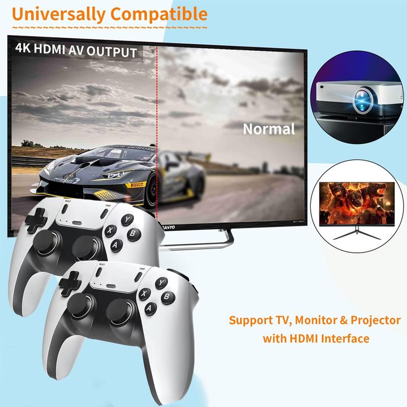 Retro Game Console Stick,128G Nostalgia GameStick with 40000+Video Games, 40 Emulator Console Plug and Play for TV,Retro Play Compatible withArcade Maze, 4K HDOutput,2.4GHzWireless Controllers