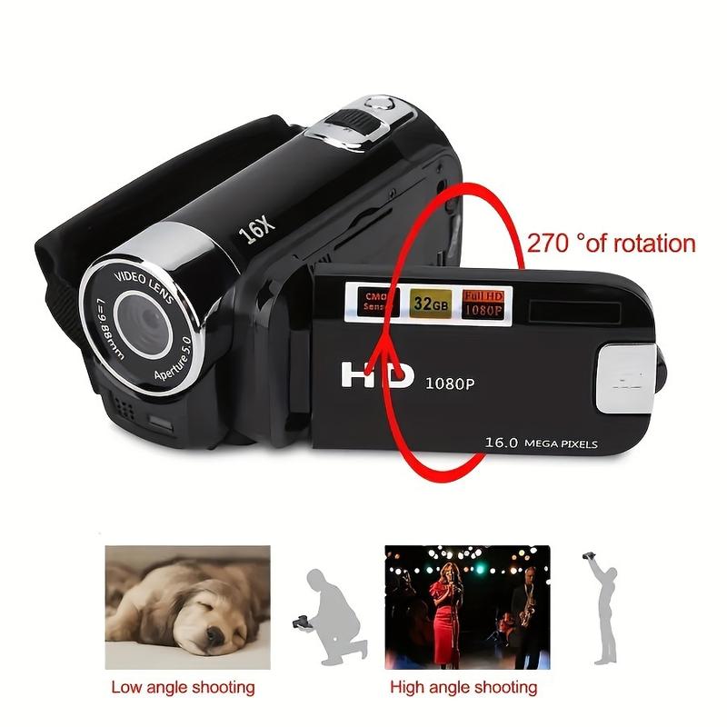 Latest 270° LED Flip Screen Camera: 16x Zoom, 1080P, 2.7