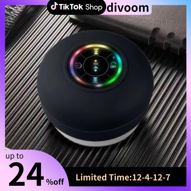 LED Bathroom Speaker, Portable Wireless Suction Cup Speaker, USB Rechargeable 5.0 Wireless Version, Suitable For Parties, Bathroom, Travel, Home And Outdoors Thanksgiving Christmas New Year Gifts wall clock  Smartphone Audio Audio Smartphone