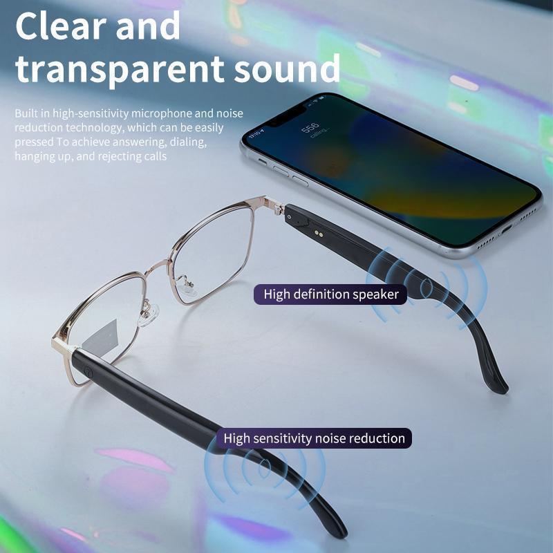 Wireless Smart Glasses, 1 Count Stereo Sound Music Smart Decorative Driving Glasses, Hands-free Calling Glasses for Mobile Phones & Tablets