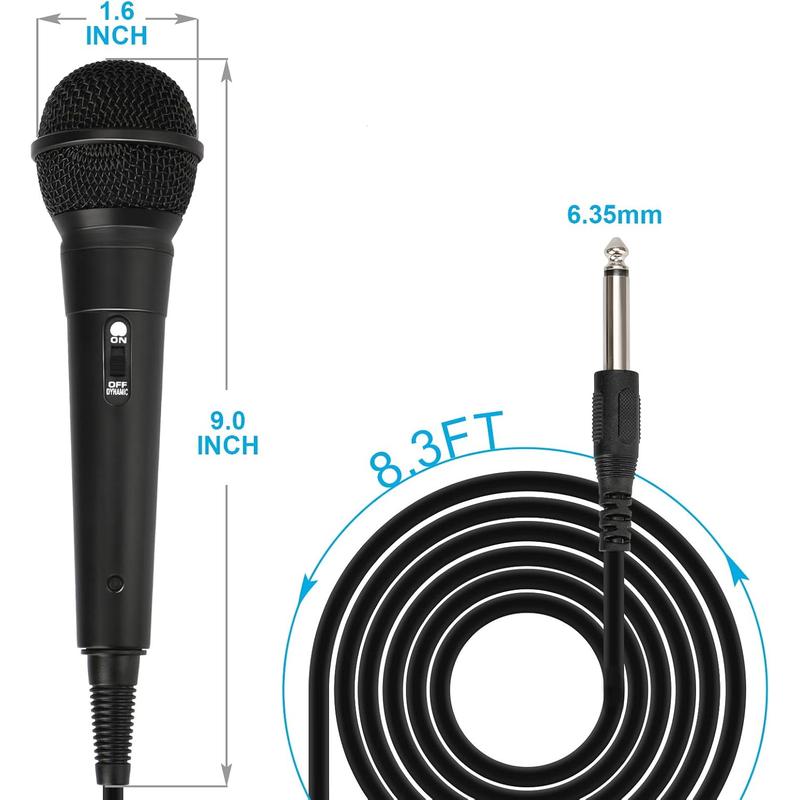 Wired Microphone, Karaoke Microphone, Handheld Microphone for Singing, Mic Karaoke with 2.5m Cable, Vocal Dynamic Mic for Speaker, AMP, Mixer, DVD